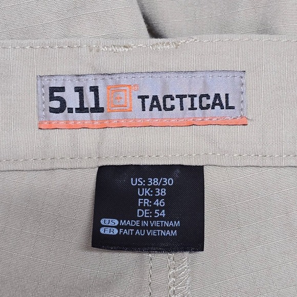 5.11‎ Tactical Taclite Pro Pants 38x30 Beige Ripstop Cargo Utility Workwear READ - Picture 6 of 14